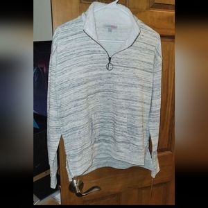 New with tags Womens Large ¼ Zip Pull Over sweatshirt  With Black Glitter LOVE